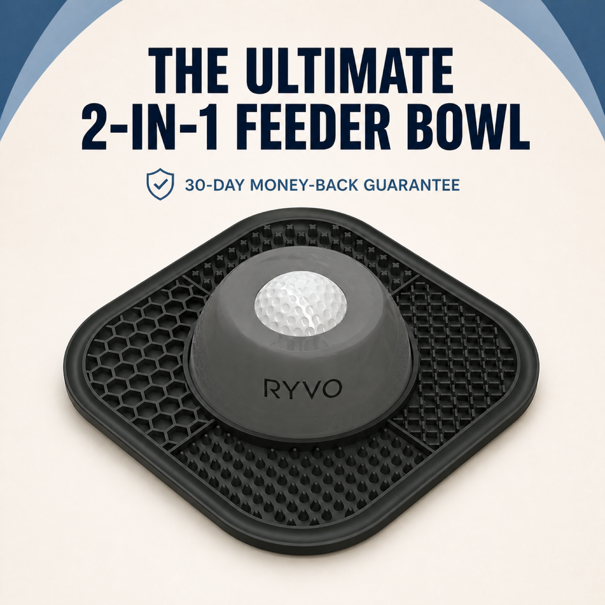 RYVO™ 2‑in‑1 Slow Feeder Dog Bowl & Lick Mat