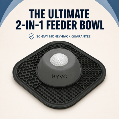 RYVO™ 2‑in‑1 Slow Feeder Dog Bowl & Lick Mat