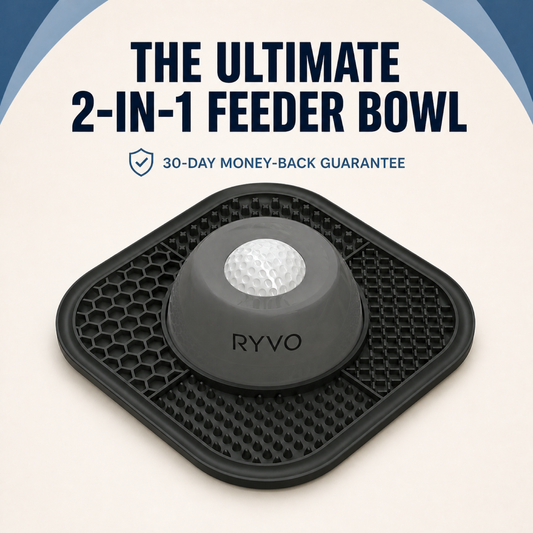 RYVO™ 2‑in‑1 Slow Feeder Dog Bowl & Lick Mat
