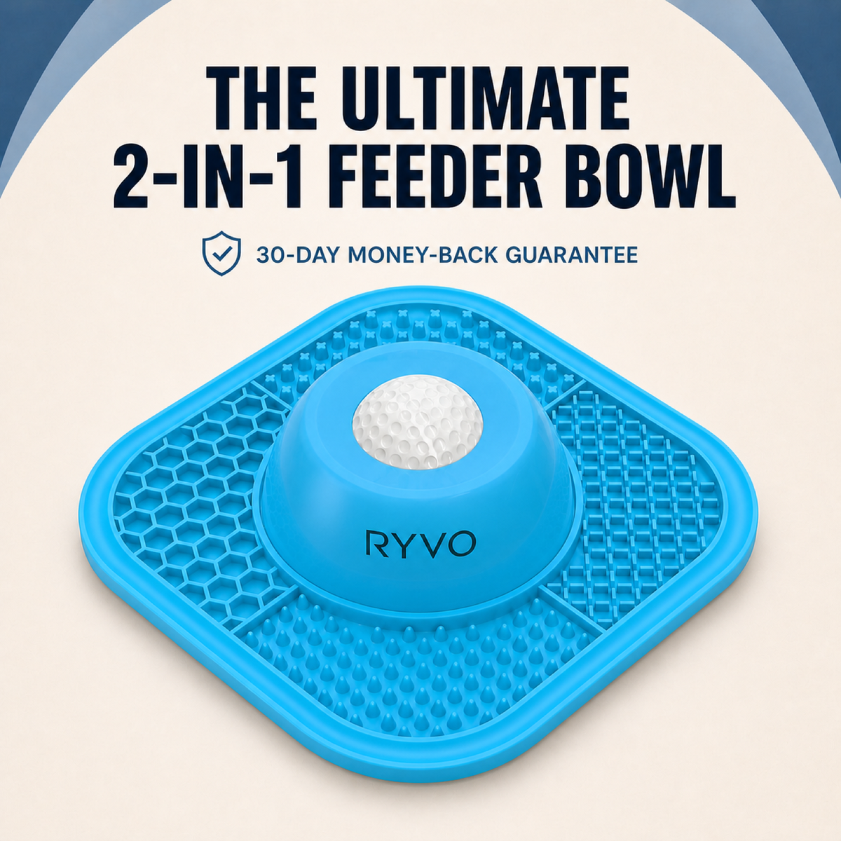 RYVO™ 2‑in‑1 Slow Feeder Dog Bowl & Lick Mat