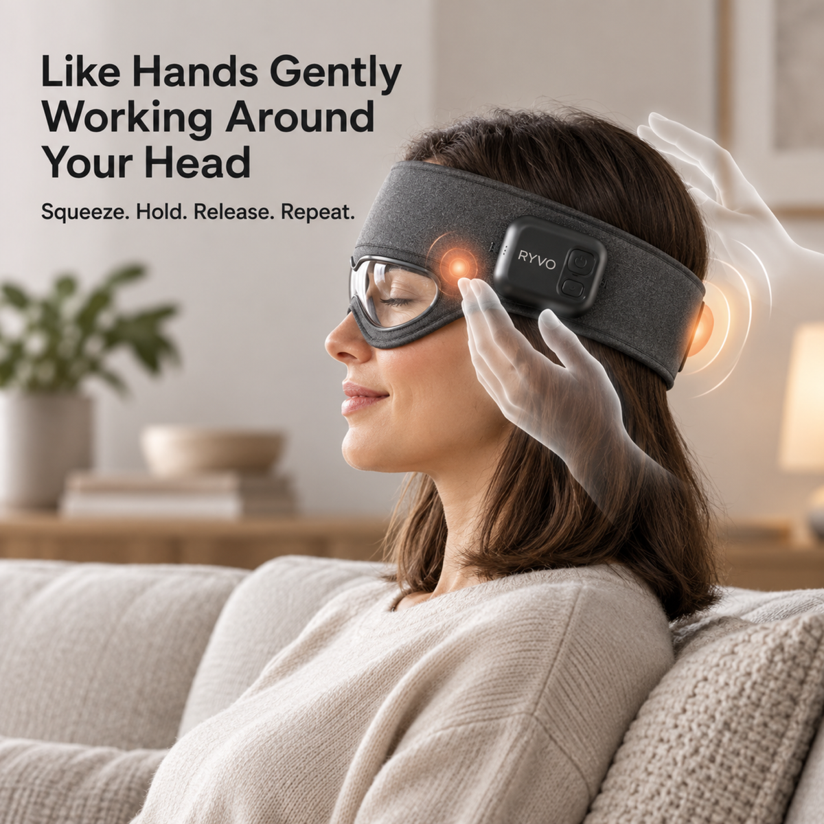RYVO™ Cordless Heated Air Compression Head Spa Massager
