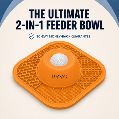 RYVO™ 2‑in‑1 Slow Feeder Dog Bowl & Lick Mat