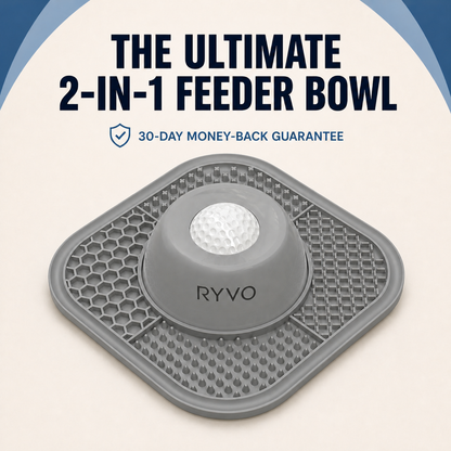RYVO™ 2‑in‑1 Slow Feeder Dog Bowl & Lick Mat