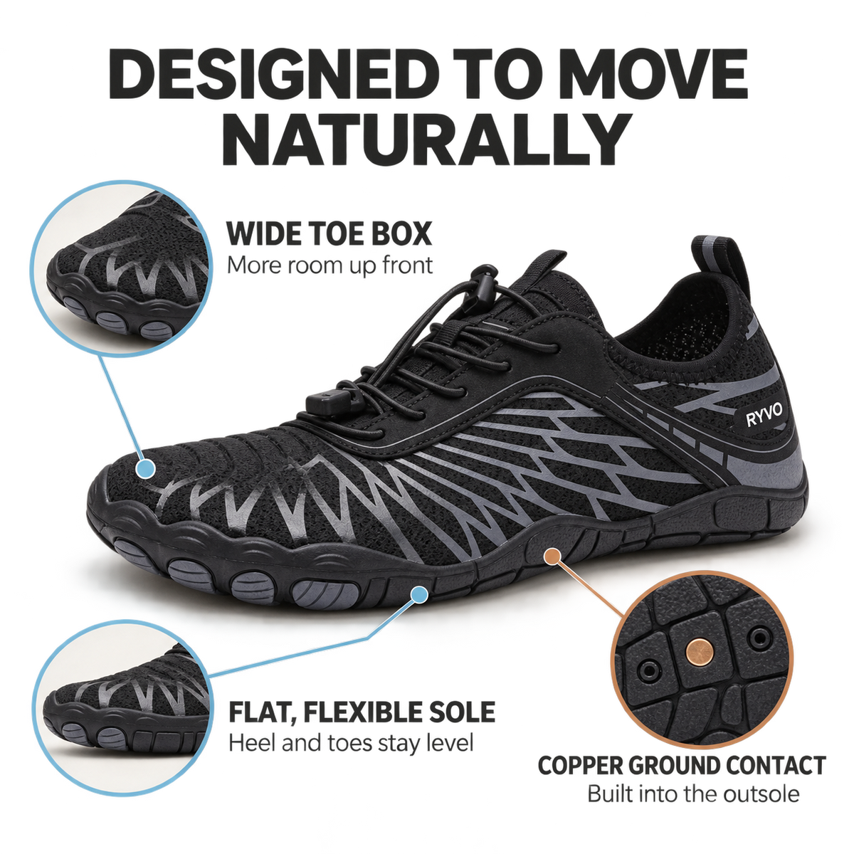 RYVO™ Grounding Barefoot Shoes