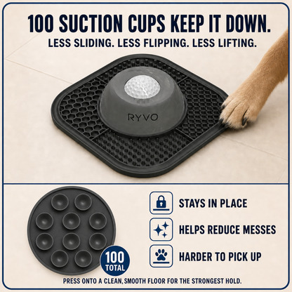 RYVO™ 2‑in‑1 Slow Feeder Dog Bowl & Lick Mat