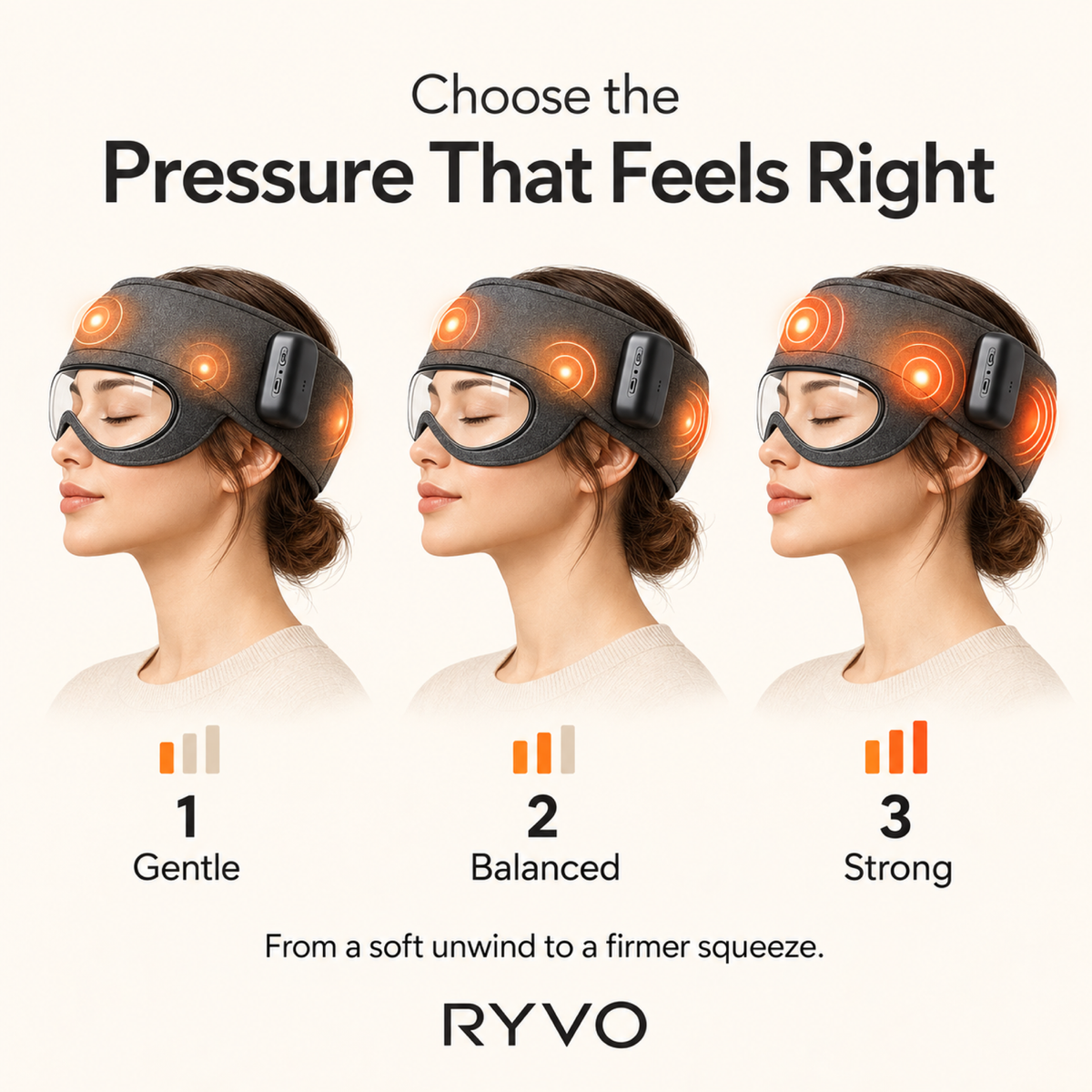 RYVO™ Cordless Heated Air Compression Head Spa Massager