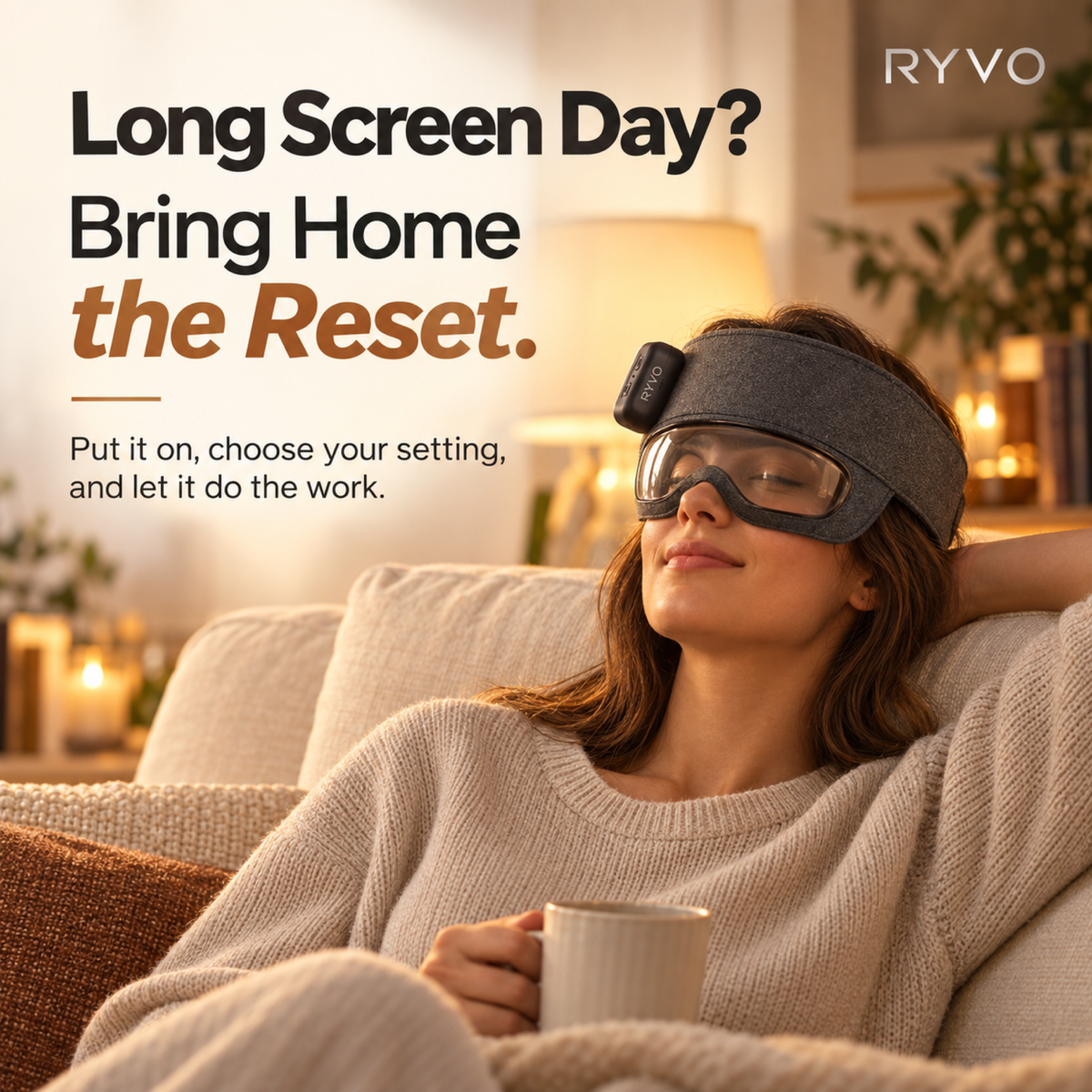 RYVO™ Cordless Heated Air Compression Head Spa Massager