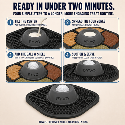 RYVO™ 2‑in‑1 Slow Feeder Dog Bowl & Lick Mat