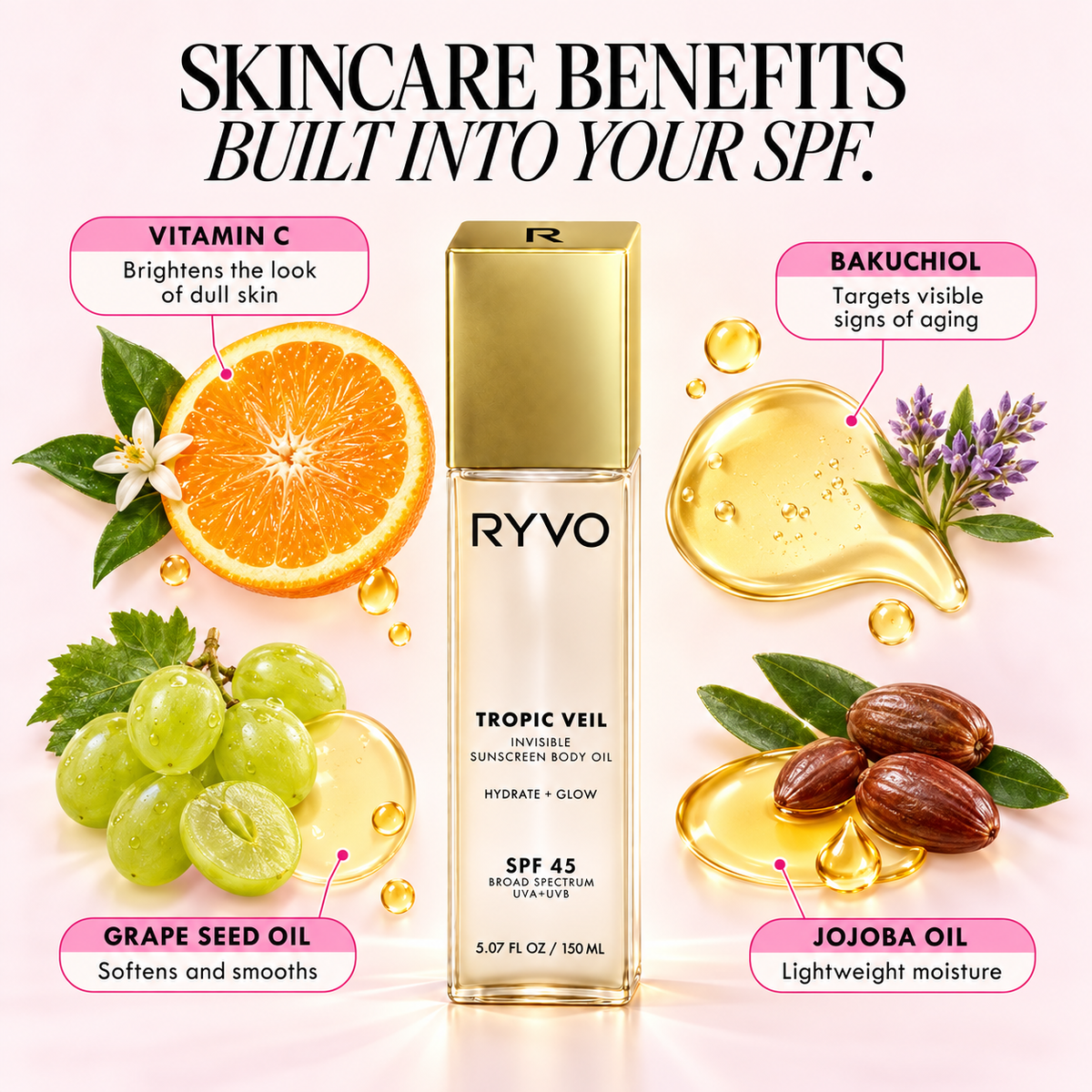 RYVO™ SPF 45 Invisible Sunscreen Body Oil