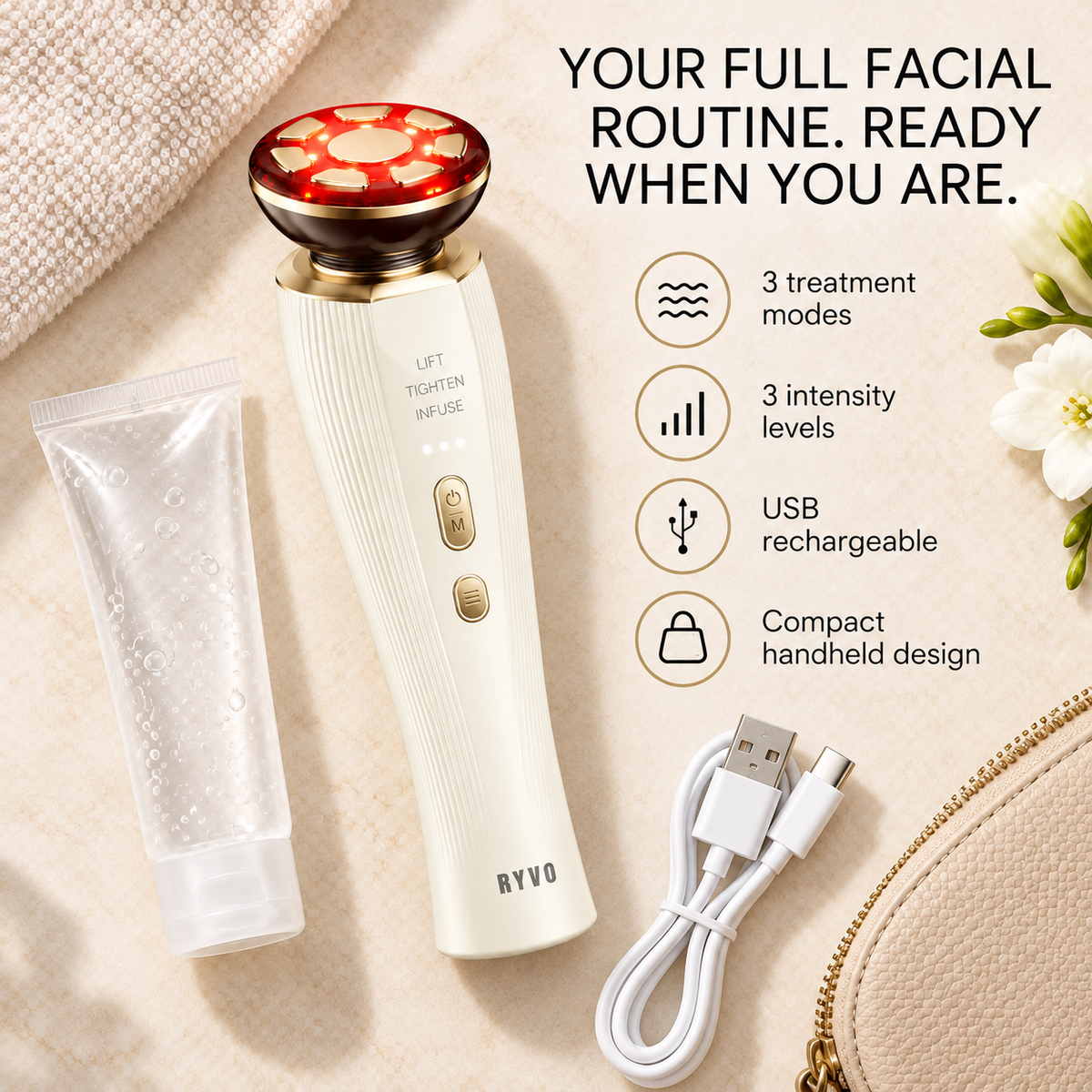 RYVO™ 3-in-1 Lift & Sculpt Facial Wand